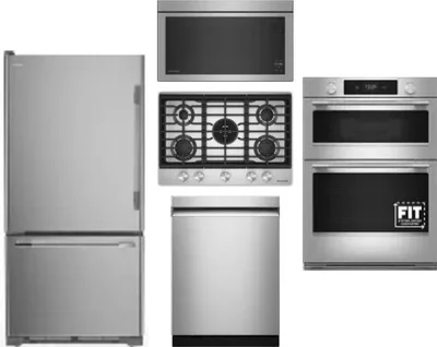 5 Piece Package Includes Refrigerator, Cooktop, Wall Oven, Microwave And Dishwasher