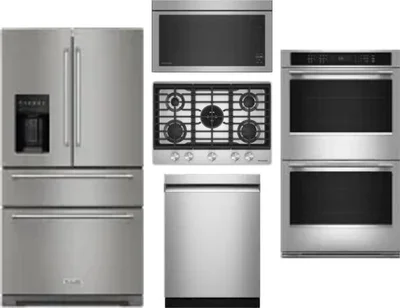 5 Piece Package Includes Refrigerator, Cooktop, Wall Oven, Microwave And Dishwasher