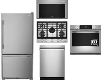 5 Piece Package Includes Refrigerator, Cooktop, Wall Oven, Microwave And Dishwasher