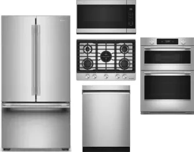5 Piece Package Includes Refrigerator, Cooktop, Wall Oven, Microwave And Dishwasher