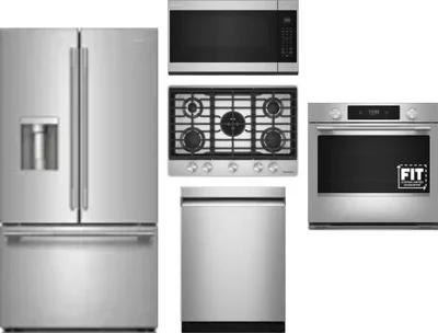 5 Piece Package Includes Refrigerator, Cooktop, Wall Oven, Microwave And Dishwasher