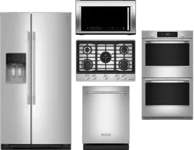 5 Piece Package Includes Refrigerator, Cooktop, Wall Oven, Microwave And Dishwasher