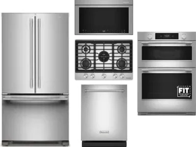 5 Piece Package Includes Refrigerator, Cooktop, Wall Oven, Microwave And Dishwasher