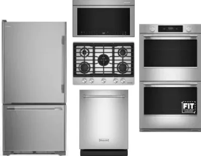 5 Piece Package Includes Refrigerator, Cooktop, Wall Oven, Microwave And Dishwasher
