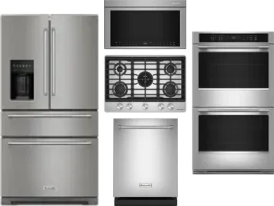 5 Piece Package Includes Refrigerator, Cooktop, Wall Oven, Microwave And Dishwasher