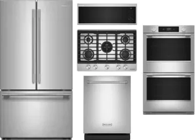 5 Piece Package Includes Refrigerator, Cooktop, Wall Oven, Microwave And Dishwasher