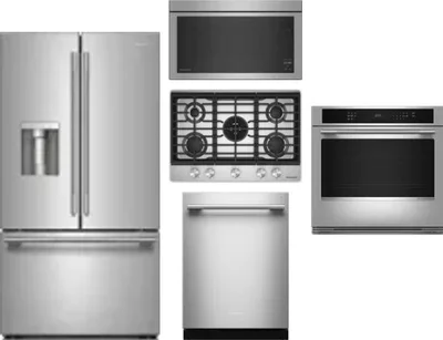 5 Piece Package Includes Refrigerator, Cooktop, Wall Oven, Microwave And Dishwasher