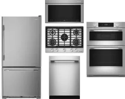 5 Piece Package Includes Refrigerator, Cooktop, Wall Oven, Microwave And Dishwasher
