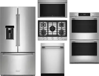 5 Piece Package Includes Refrigerator, Cooktop, Wall Oven, Microwave And Dishwasher