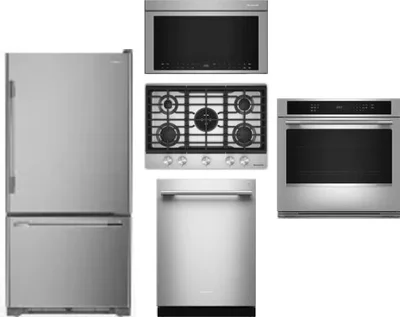 5 Piece Package Includes Refrigerator, Cooktop, Wall Oven, Microwave And Dishwasher