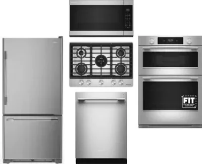 5 Piece Package Includes Refrigerator, Cooktop, Wall Oven, Microwave And Dishwasher
