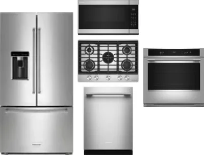 5 Piece Package Includes Refrigerator, Cooktop, Wall Oven, Microwave And Dishwasher