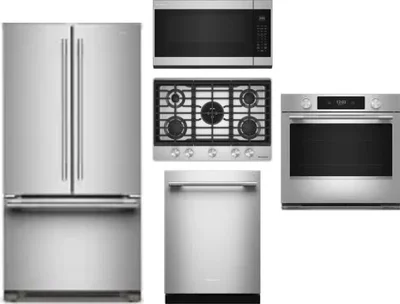5 Piece Package Includes Refrigerator, Cooktop, Wall Oven, Microwave And Dishwasher