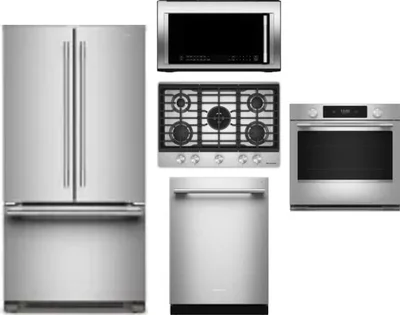 5 Piece Package Includes Refrigerator, Cooktop, Wall Oven, Microwave And Dishwasher