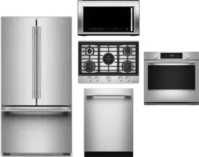 5 Piece Package Includes Refrigerator, Cooktop, Wall Oven, Microwave And Dishwasher