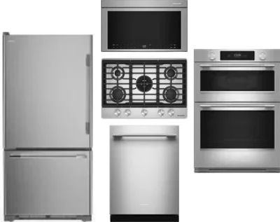 5 Piece Package Includes Refrigerator, Cooktop, Wall Oven, Microwave And Dishwasher