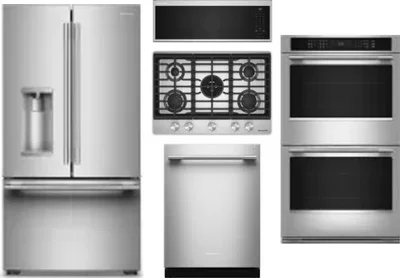 5 Piece Package Includes Refrigerator, Cooktop, Wall Oven, Microwave And Dishwasher