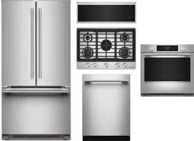 5 Piece Package Includes Refrigerator, Cooktop, Wall Oven, Microwave And Dishwasher