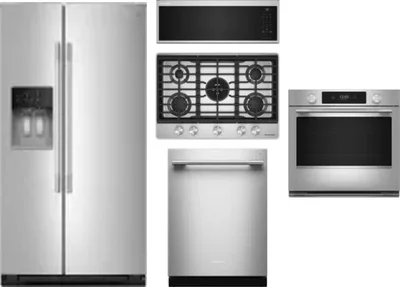 5 Piece Package Includes Refrigerator, Cooktop, Wall Oven, Microwave And Dishwasher
