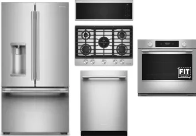 5 Piece Package Includes Refrigerator, Cooktop, Wall Oven, Microwave And Dishwasher