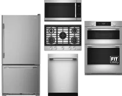 5 Piece Package Includes Refrigerator, Cooktop, Wall Oven, Microwave And Dishwasher