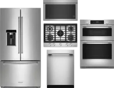5 Piece Package Includes Refrigerator, Cooktop, Wall Oven, Microwave And Dishwasher