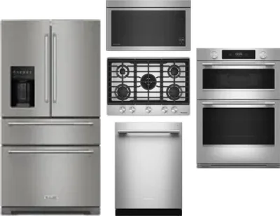 5 Piece Package Includes Refrigerator, Cooktop, Wall Oven, Microwave And Dishwasher