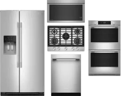 5 Piece Package Includes Refrigerator, Cooktop, Wall Oven, Microwave And Dishwasher