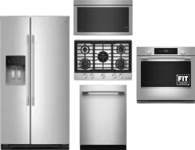 5 Piece Package Includes Refrigerator, Cooktop, Wall Oven, Microwave And Dishwasher