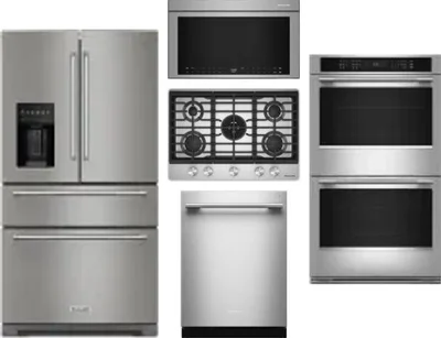5 Piece Package Includes Refrigerator, Cooktop, Wall Oven, Microwave And Dishwasher