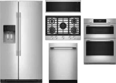 5 Piece Package Includes Refrigerator, Cooktop, Wall Oven, Microwave And Dishwasher