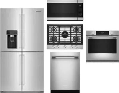 5 Piece Package Includes Refrigerator, Cooktop, Wall Oven, Microwave And Dishwasher