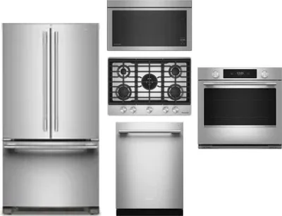 5 Piece Package Includes Refrigerator, Cooktop, Wall Oven, Microwave And Dishwasher