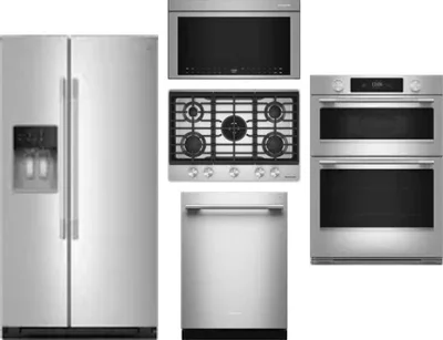 5 Piece Package Includes Refrigerator, Cooktop, Wall Oven, Microwave And Dishwasher
