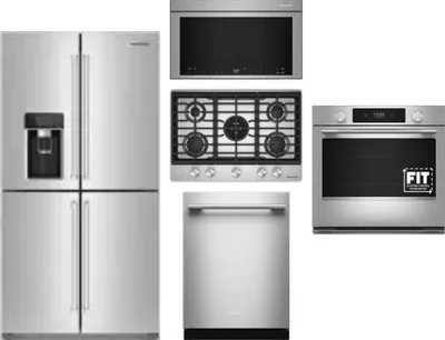5 Piece Package Includes Refrigerator, Cooktop, Wall Oven, Microwave And Dishwasher