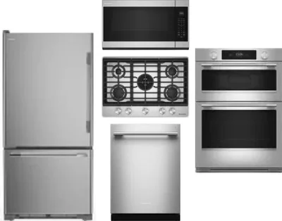 5 Piece Package Includes Refrigerator, Cooktop, Wall Oven, Microwave And Dishwasher