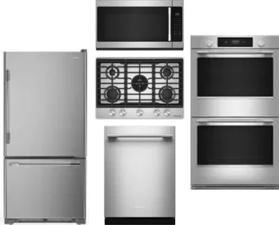 5 Piece Package Includes Refrigerator, Cooktop, Wall Oven, Microwave And Dishwasher