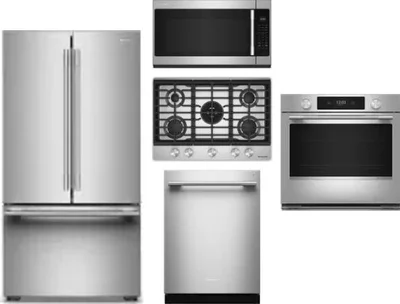 5 Piece Package Includes Refrigerator, Cooktop, Wall Oven, Microwave And Dishwasher