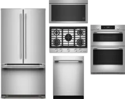 5 Piece Package Includes Refrigerator, Cooktop, Wall Oven, Microwave And Dishwasher