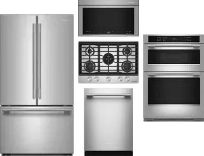 5 Piece Package Includes Refrigerator, Cooktop, Wall Oven, Microwave And Dishwasher