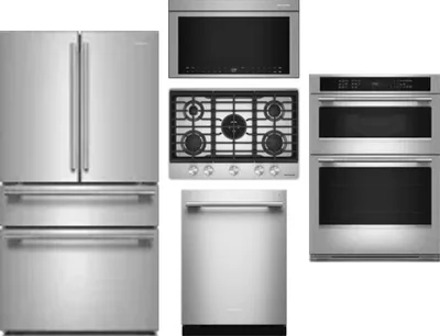5 Piece Package Includes Refrigerator, Cooktop, Wall Oven, Microwave And Dishwasher