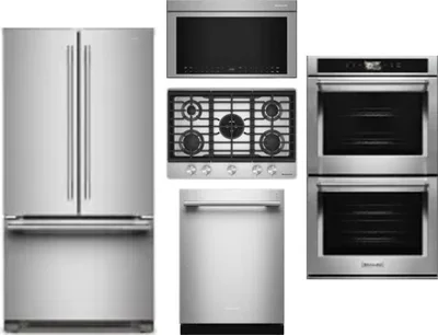 5 Piece Package Includes Refrigerator, Cooktop, Wall Oven, Microwave And Dishwasher