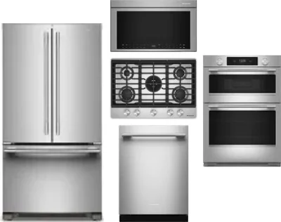 5 Piece Package Includes Refrigerator, Cooktop, Wall Oven, Microwave And Dishwasher
