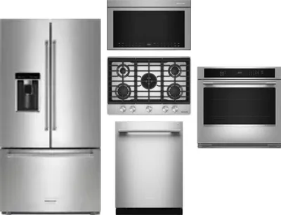 5 Piece Package Includes Refrigerator, Cooktop, Wall Oven, Microwave And Dishwasher