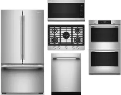 5 Piece Package Includes Refrigerator, Cooktop, Wall Oven, Microwave And Dishwasher