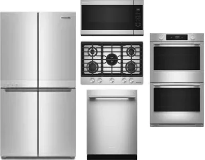 5 Piece Package Includes Refrigerator, Cooktop, Wall Oven, Microwave And Dishwasher