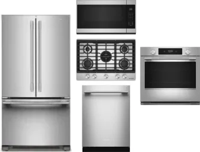 5 Piece Package Includes Refrigerator, Cooktop, Wall Oven, Microwave And Dishwasher