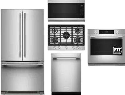 5 Piece Package Includes Refrigerator, Cooktop, Wall Oven, Microwave And Dishwasher