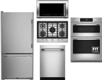 5 Piece Package Includes Refrigerator, Cooktop, Wall Oven, Microwave And Dishwasher