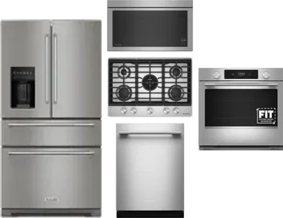 5 Piece Package Includes Refrigerator, Cooktop, Wall Oven, Microwave And Dishwasher